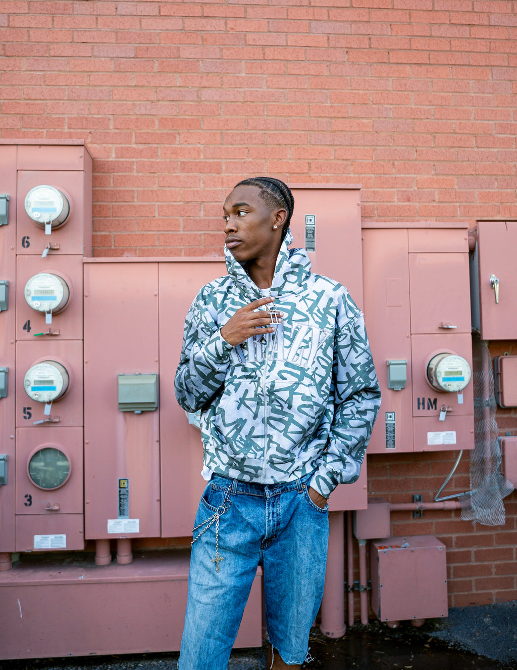 1krazy graffiti zip up
