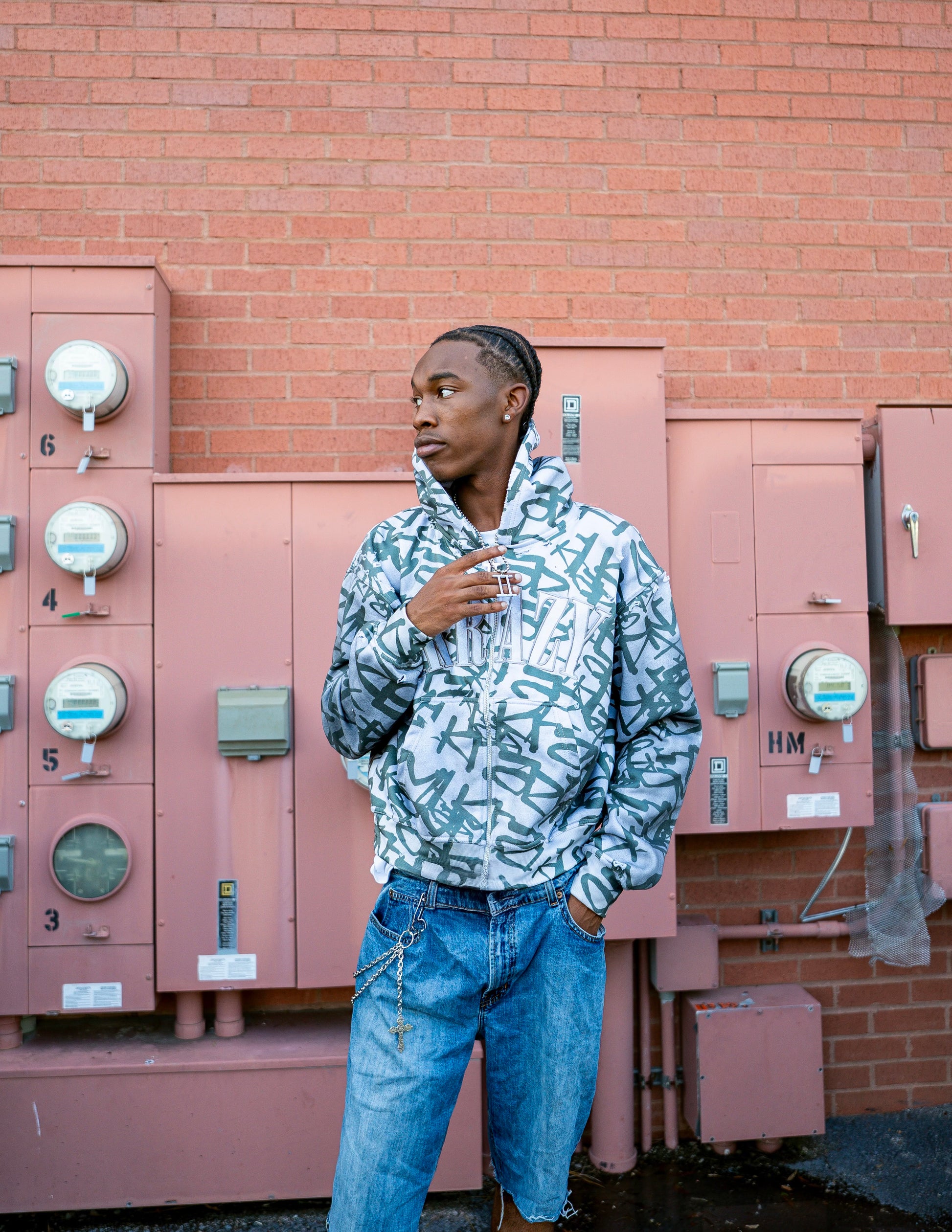 1krazy graffiti zip up