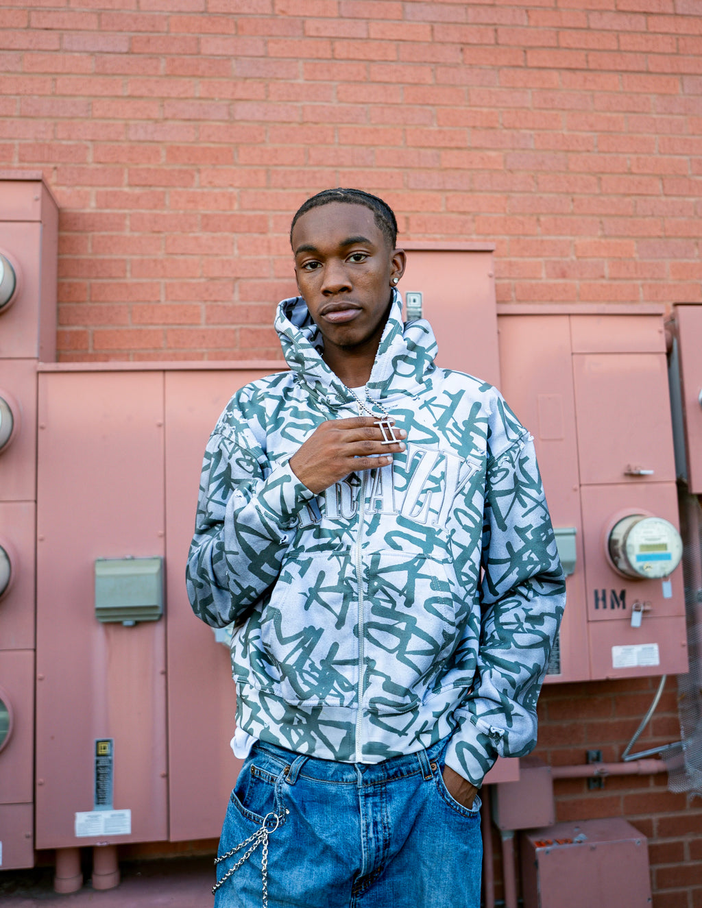 1krazy graffiti zip up